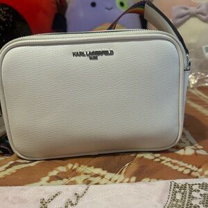 Karl Lagerfeld White Bag with Rainbow Strap